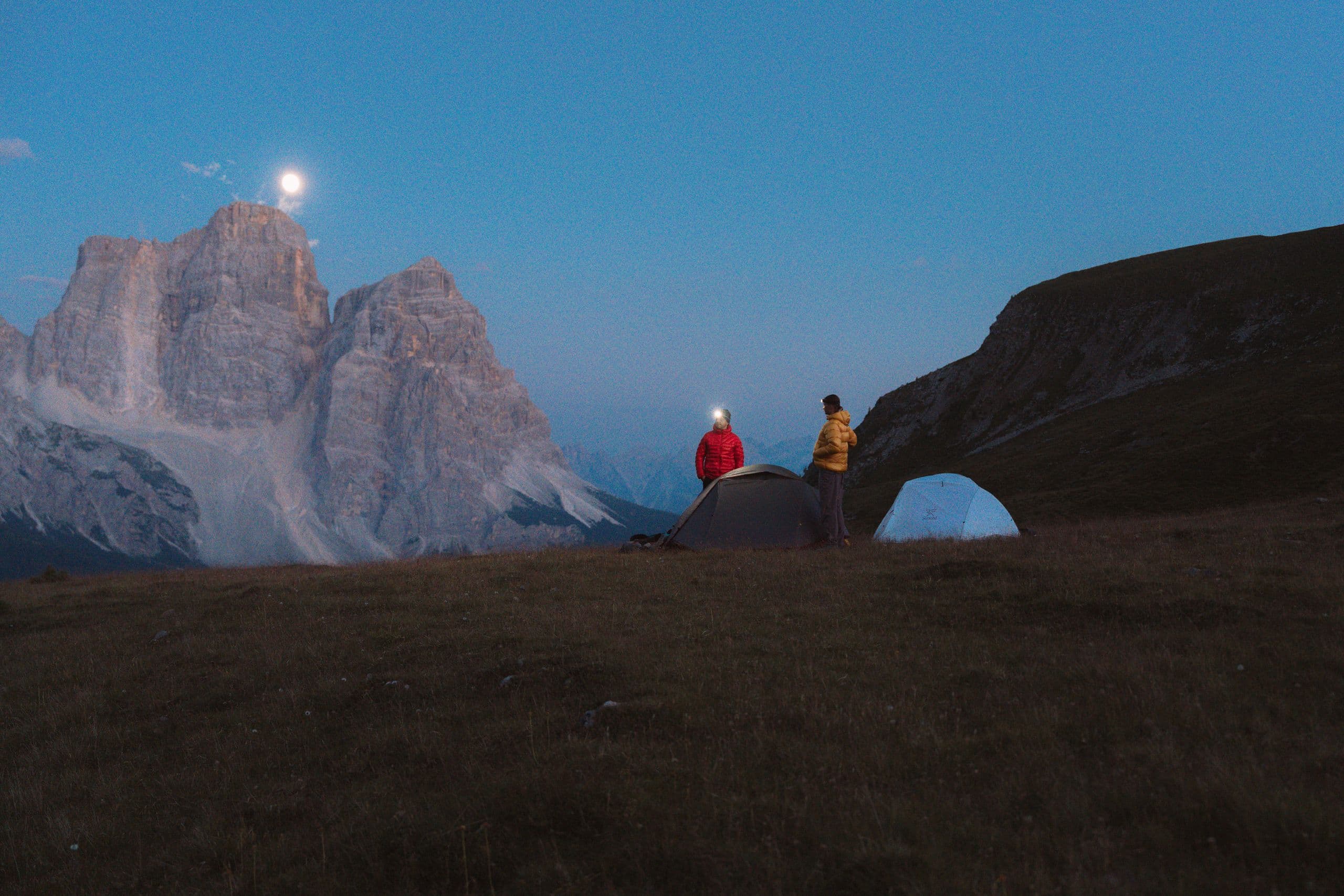 PAJAK camp in the mountains at dusk